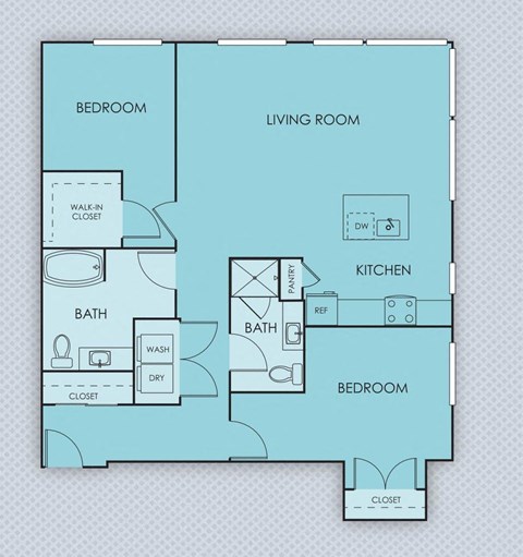 Tempo PDX Apartments D1 Type A Floor Plan